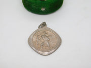 Sterling Silver 'St Christopher Protect Us' Charm Pendant Vintage c1970