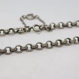 Sterling Silver Cable Link Chain Necklace Vintage 1981 London 23" Length