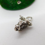Sterling Silver Taurus Bulls Head Zodiac Charm Pendant Vintage c1970
