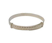 Art Deco Style Sterling Silver Floral Chased Bangle Bracelet 1993 Birmingham
