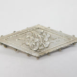 Victorian Sterling Silver Floral Pattern Brooch Pin Antique 1888 Birmingham