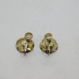 Pair of Sterling Silver Poppy Flower Screw Back Studio Earrings Vintage c1940