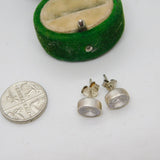Pair of Sterling Silver Paste Set Stud Earrings Vintage c1970