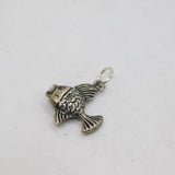 Continental 835 Silver Patterned Goldfish Form Charm Pendant Vintage c1970s