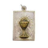Sterling Silver & Brass Holy Grail Pendant Vintage c1970s