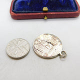 Silver Dipped Authentic Italian 5 Lire Coin Charm Pendant 1923