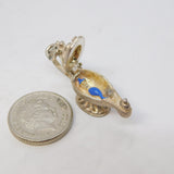 Sterling Silver Genie in thge Lamp Opening Charm Pendant Vintage c1970