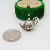 Sterling Silver British Teapot Charm Pendant Vintage c1970