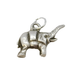 Sterling Silver Good Luck Trunk Up Elephant Charm Pendant Vintage c1970
