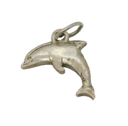 Sterling Silver Dolphin Charm Pendant Vintage c1970