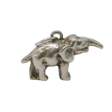 Sterling Silver Good Luck Elephant Charm Pendant Vintage c1970