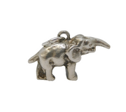 Sterling Silver Good Luck Elephant Charm Pendant Vintage c1970