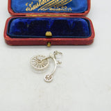 Sterling Silver Nuvo Penny Farthing Charm Pendant Vintage c1970