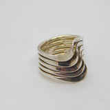Sterling Silver 5 Strand Twist Front Wide Studio Ring Vintage c1990 Size O 1/2
