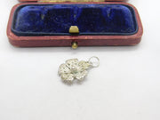 Sterling Silver Filigree Flower Charm Pendant Vintage c1970