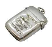 Edwardian Sterling Silver Masonic Interest Vesta Case Antique 1909 Birmingham