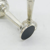 Art Deco Pair of Sterling Silver Flower Bud Vases Antique 1948 Birmingham