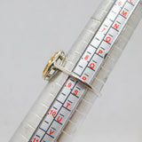 Sterling Silver With Gilt Spinel Patterned Dress Ring Modern c1990 Size R
