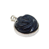Sterling Silver Blue Hardstone Flower Charm Pendant Vintage c1970s