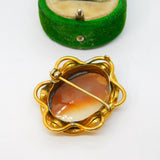 Victorian Pinchbeck Mounted Carved Shell Cameo Brooch Antique c1880