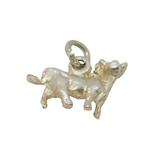 Sterling Silver Cow Charm Pendant Vintage c1970