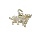 Sterling Silver Cow Charm Pendant Vintage c1970