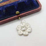 Sterling Silver Filigree Flower Charm Pendant Vintage c1970