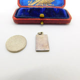 Sterling Silver Rectangular Abalone Window Charm Pendant Vintage c1970