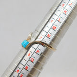 Sterling Silver Turquoise Set Wishbone Form Band Dress Ring Modern c1990 Size O