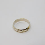 Sterling Silver Patterned Textured Band Ring Vintage c1970 Size O