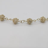 Sterling Silver Eastern Style Fancy Bead Link Bracelet Vintage c1990's