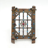 19th Century Austro-Hungarian Bronze & Cabochion Set Picture Frame Antique