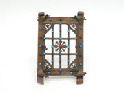 19th Century Austro-Hungarian Bronze & Cabochion Set Picture Frame Antique