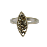 Sterling Silver Marcasite Art Deco Dress Ring Antique c1930 Size M 1/2