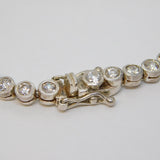 Sterling Silver & Paste Set Graduating Chain Necklace Vintage c1970s