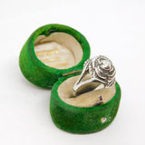 Sterling Silver Cast Rose Ring Vintage Sheffield c1970 Size Q