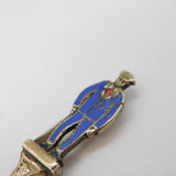 WW1 Sterling Silver & Enamel Invalid Soldier Terminal Spoon Antique 1915