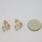 Pair of Sterling Silver Paste Peardrop Stud Earrings Vintage c1970