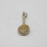 Sterling Silver Tennis Racket Charm Pendant Vintage c1970s