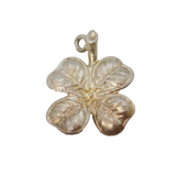 Sterling Silver Lucky Shamrock Charm Pendant Vintage c1970