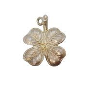 Sterling Silver Lucky Shamrock Charm Pendant Vintage c1970