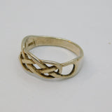 Sterling Silver Celtic Style Patterned Band Ring Vintage c1970 Size N