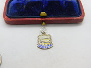 Sterling Silver and Enamel Blackpool Travel Shield Charm Pendant Vintage c1970