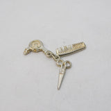 Sterling Silver Hairdresser's Tools Charm Pendant Vintage c1970