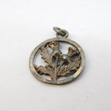 Sterling Silver Scottish Thistle Charm Pendant Vintage c1970