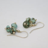 Sterling Silver & Murano Glass Beaded Hook Earrings Vintage c1980