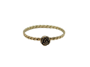 Sterling Silver Rose Flower Twisted Band Stacking Ring Modern c2000 Size Q