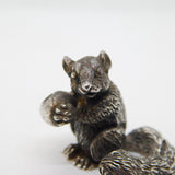 Cast Sterling Silver Squirrel with Nut Figurine Ornament Vintage 2001 London