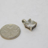 Sterling Silver Paste Set Drop Charm Pendant Vintage c1970