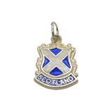 Scottish Sterling Silver Scotland Enamel Shield Souvenir Charm Vintage c1970s